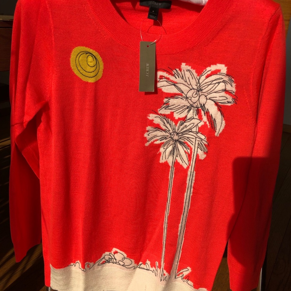 J Crew  new Tippi sweater 100% wool orange